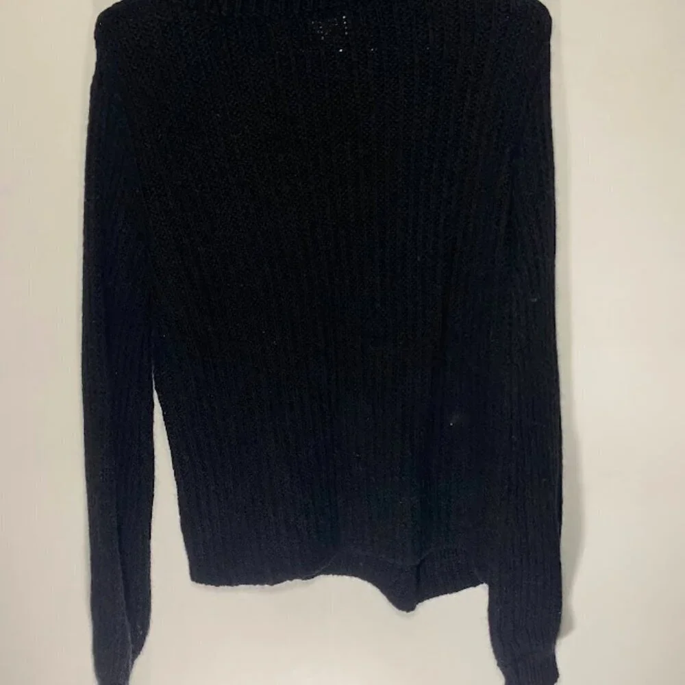 Lucky Brand Black Mock Neck Wool Blend Sweater